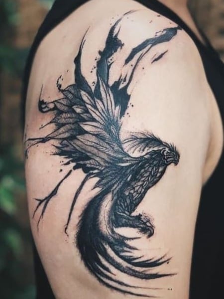 Realistic Phoenix Chest Tattoo  TATTOOGOTO