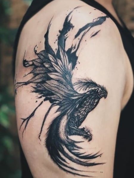 Rising Dragon Tattoos NYC  Neotraditional Phoenix by Alex  passaperatattoos