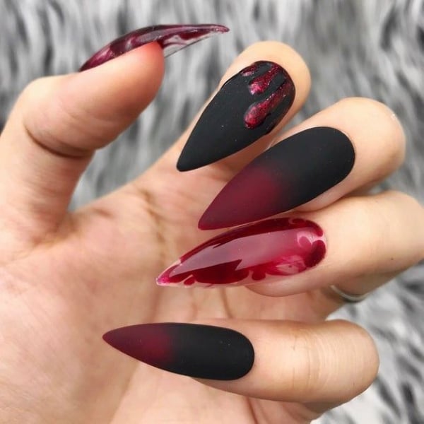 Blood Red Nails