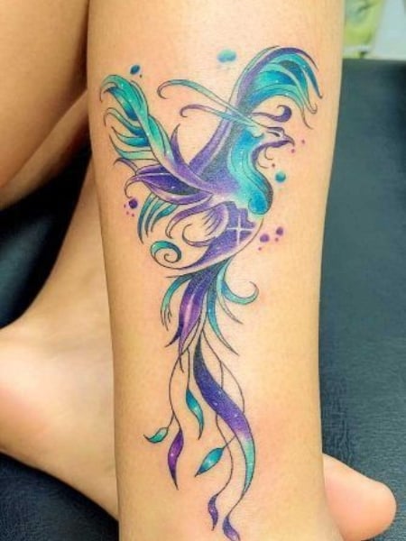 Blue Phoenix Tattoo (1)