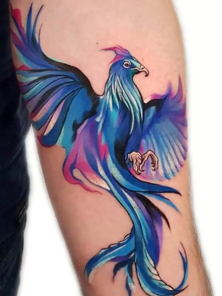 Blue Purple Phoenix Tattoo PNG Image With Transparent Background  TOPpng