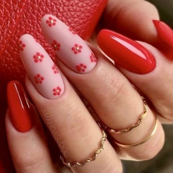 Bright Red Nails