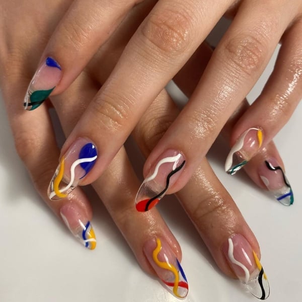 Clear Abstract Nails