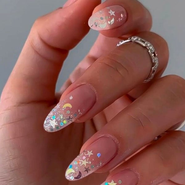 Clear Almond Nails