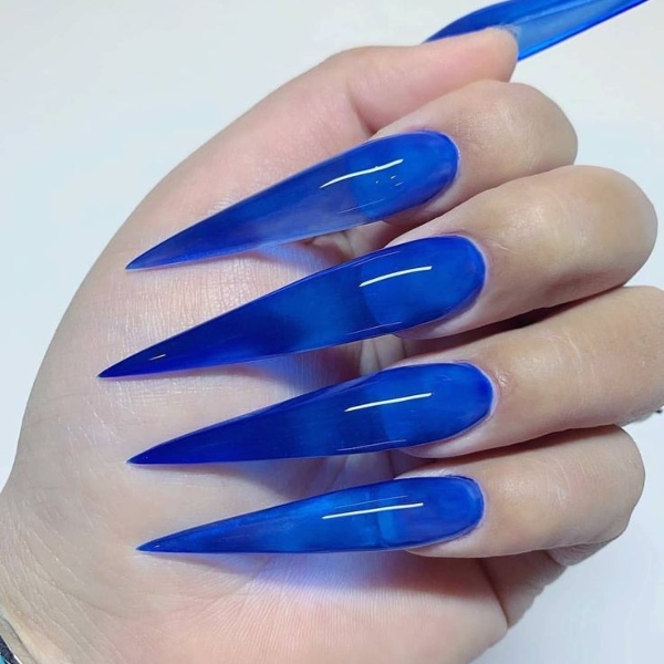 Clear Blue Nails