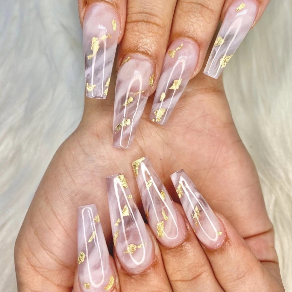 Clear Marble Nails