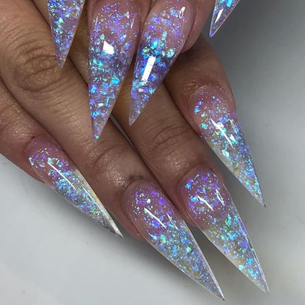 Clear Stiletto Nails