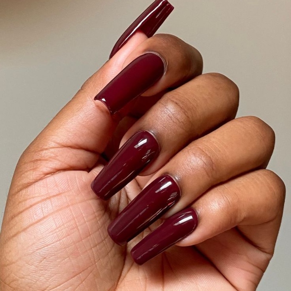 Dark Red Nails