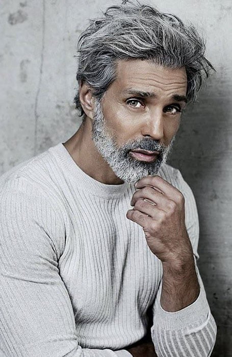 15 brushed back salt and pepper hairstyle  Grey hair men Mens hairstyles  medium Medium hair styles