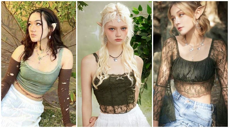 Fairy Grunge Lace Tops