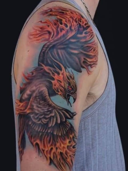 Flaming Phoenix Tattoo (1)