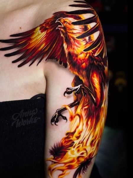 50 Brilliant Phoenix Tattoos For Arm