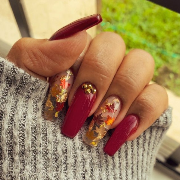 Leaf Thanksgiving Nails (1)