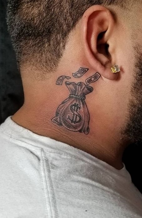 Dope money rose on neck done by me the Partially Blind Tattoo Artist    Tattoo Artist  TikTok