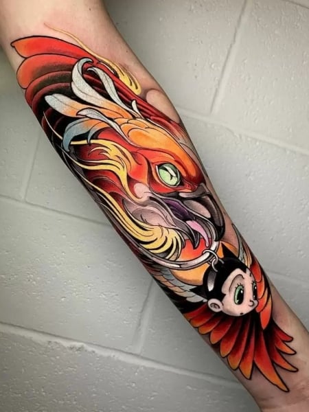 Neo Traditional Phoenix Tattoo