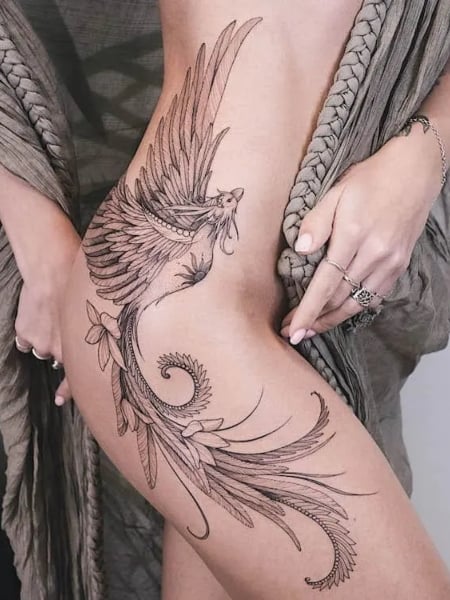 Amazoncom  Dopetattoo 6 Sheets Temporary Tattoo Phoenix Fake Phoenix  tattoos for Women Adults Neck Arm Chest  Beauty  Personal Care