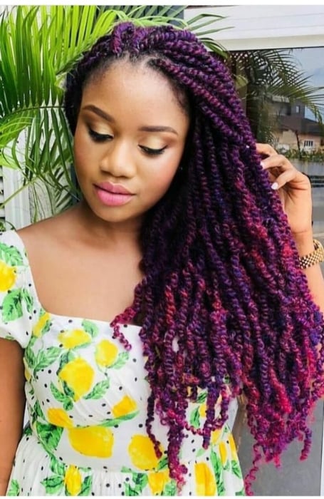 Pink Hair With Kinky Twist