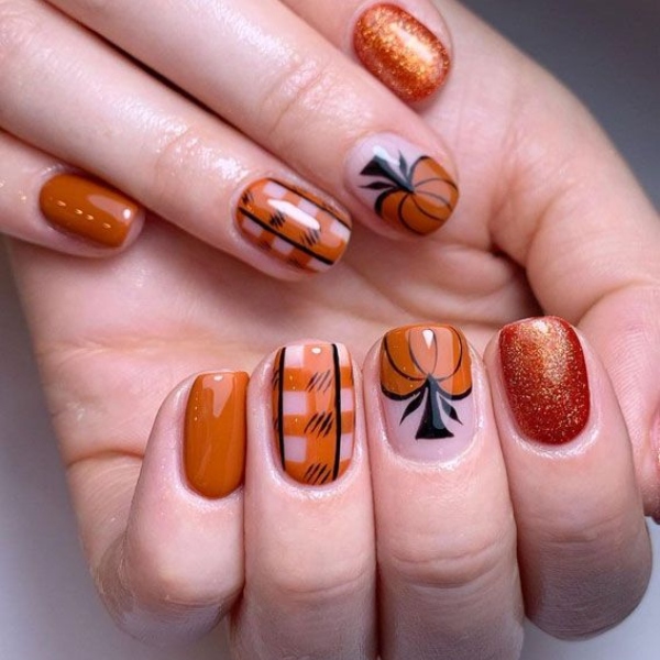 Pumpkin Thanksgiving Nails (1)