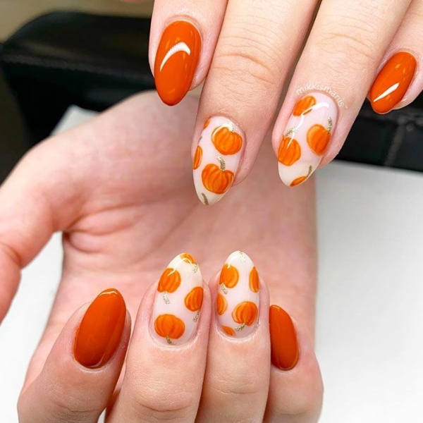 Pumpkin Thanksgiving Nails