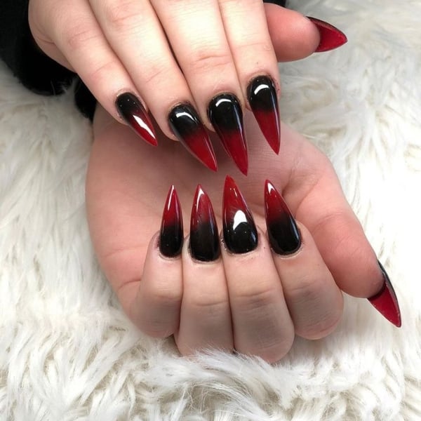 Red Acrylic Nails (1)