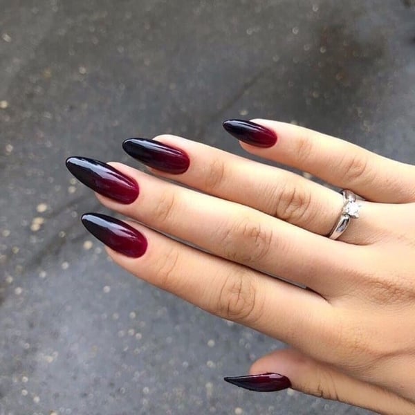 Red And Black Ombre Nails