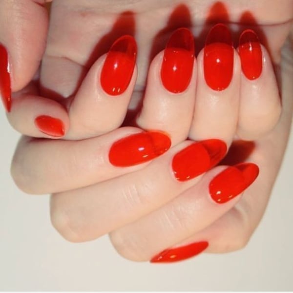 Red Clear Nails