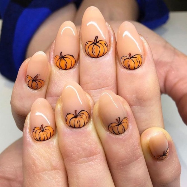 Thanksgiving Almond Nails