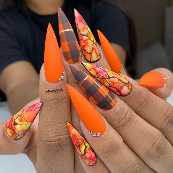 Thanksgiving Stiletto Nails