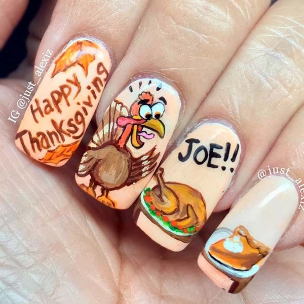 Turkey Thanksgiving Nails