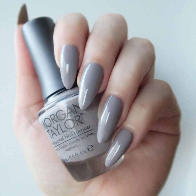 Grey Almond Nails1