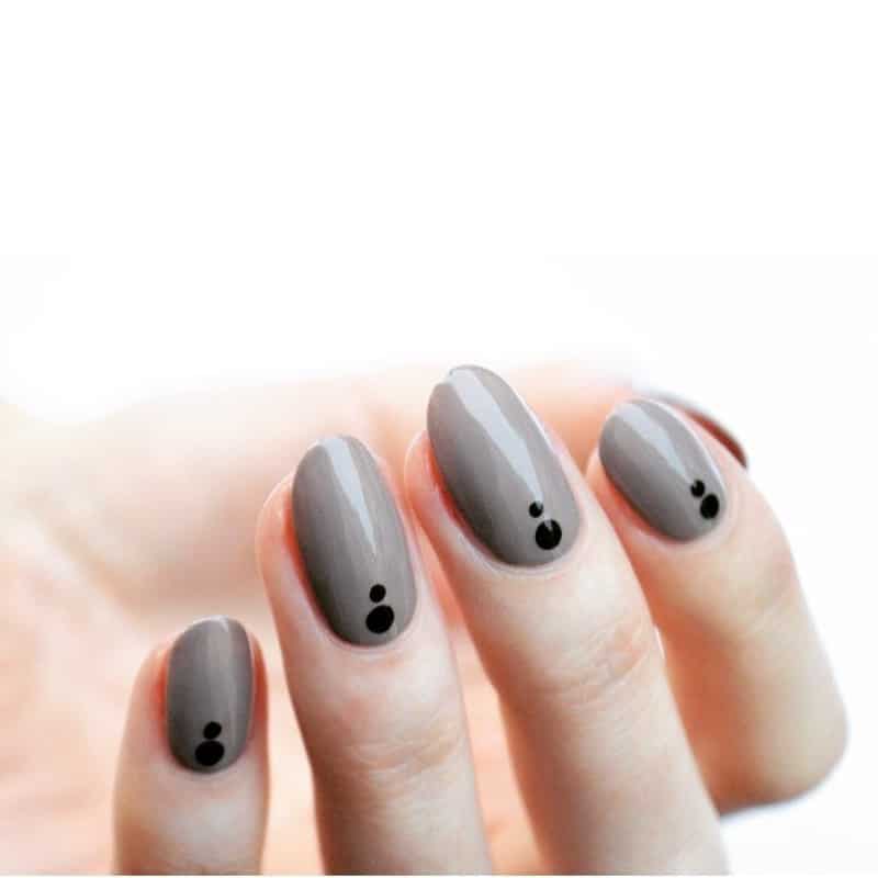 Grey Dot Nails