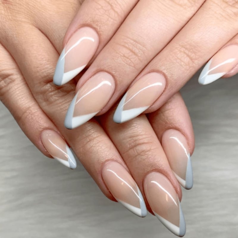 Grey French Tip Manicure