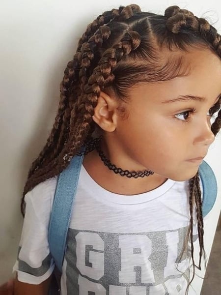 Trendy Braided Hairstyle  Kids Natural Hair Tutorial 