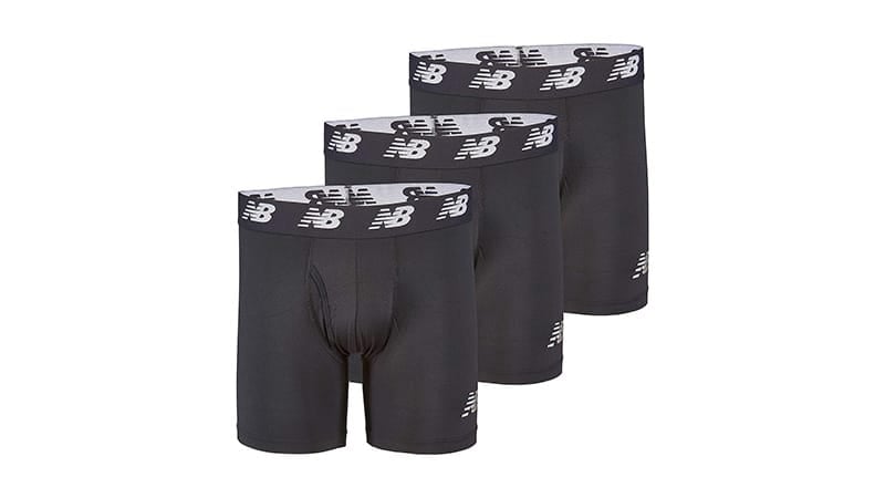 New Balance Men's 6 Boxer Brief Fly Front With Pouch, 3 Pack Of 6 Inch Tagless Underwear