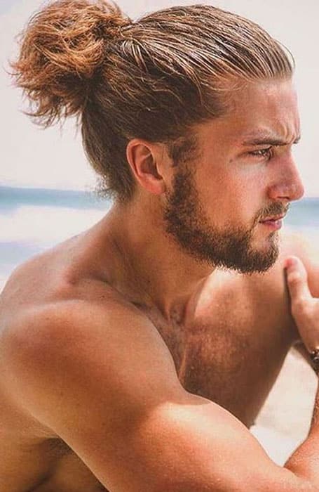 Pin by Take easy on Mans Hairstyles  Beard  Man bun hairstyles Mens  ponytail hairstyles Long hair styles men