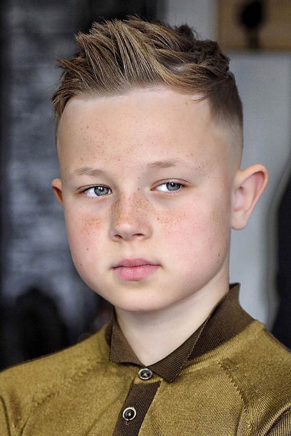 Quiff With Bald Fade For Boys