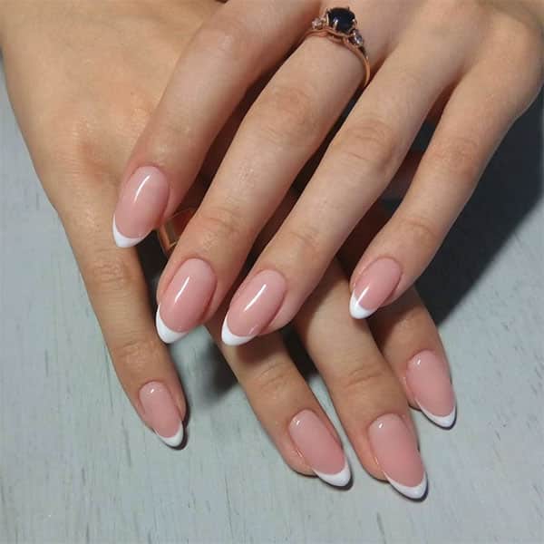 Rounded French Tip Nails