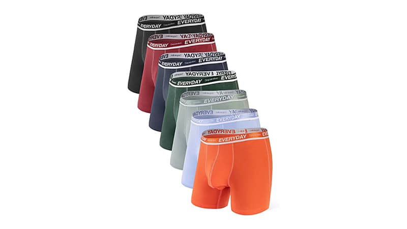Separatec Men's 7 Pack Breathable Cotton Underwear Separated Pouch Colorful Everyday Boxer Briefs