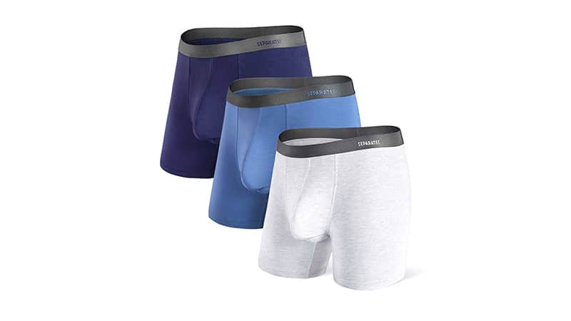 Stylish Classic Bamboo Rayon Dual Pouch Boxer Briefs 3 Pack