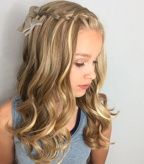 Waterfall Braid With A Bow
