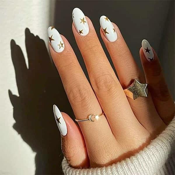White Rounded Nails