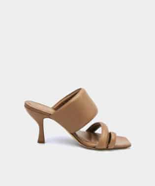 Gia X Pernille Padded Heel Sandals In Nude Brown Shoes Gia X Pernille Teisbaek 757024
