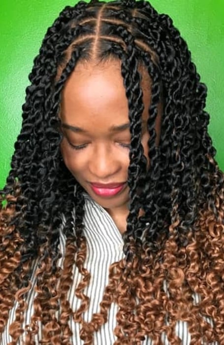 Braided Scalp With Passion Twist