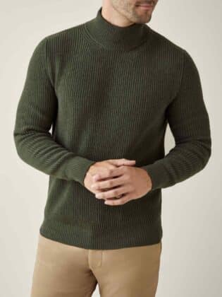 Chunky Knit Cashmere Mock Neck