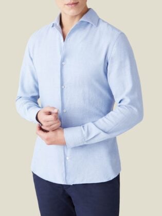 Cocktail Attire Dress Shirt Blue