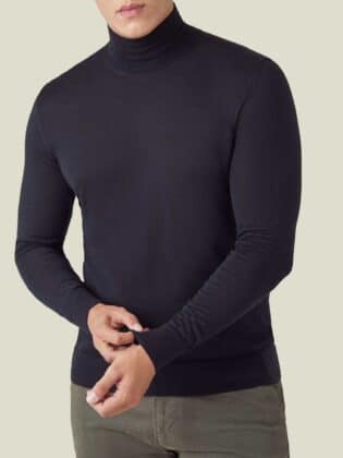 Fine Silk Cashmere Mock Neck