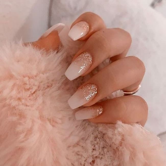 Glitter Short Coffin Nails