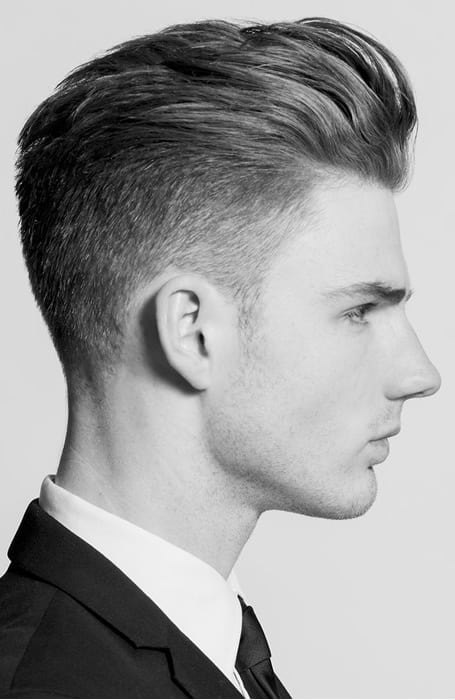 Layered Brush Back Hair With Fade