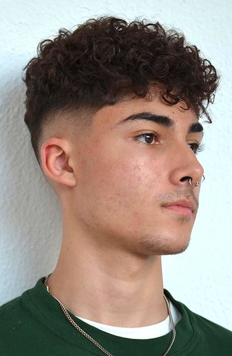 Low Fade With Curly Fringe