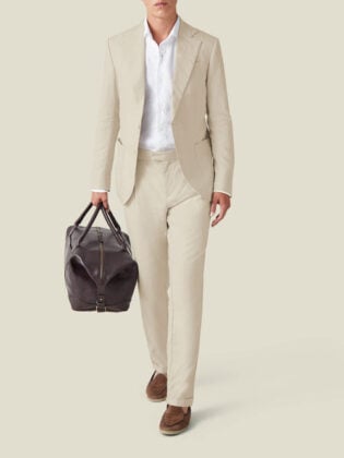 Luca Faloni Linen Blazer Sand 1775 R 500x